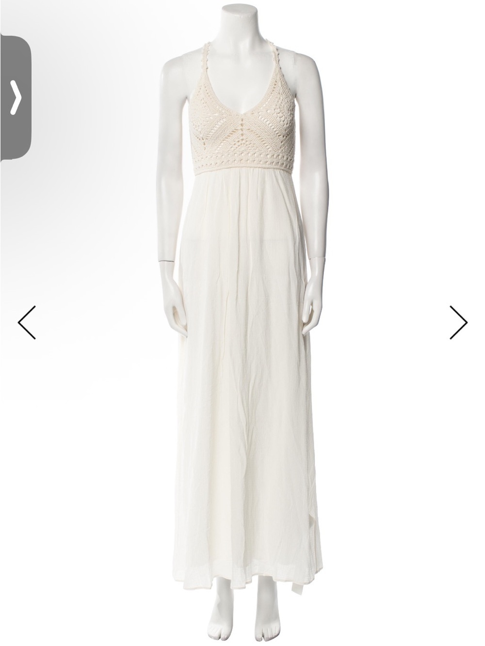 ba&sh Cream Crochet-Bodice Maxi Dress